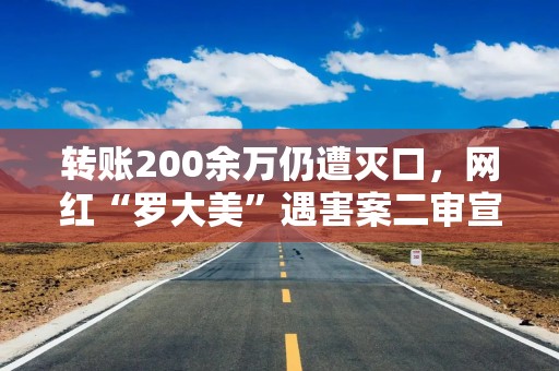 转账200余万仍遭灭口,网红“罗大美”遇害案二审宣判