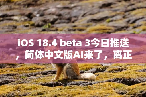 iOS 18.4 beta 3今日推送，简体中文版AI来了，离正式版本再进一步