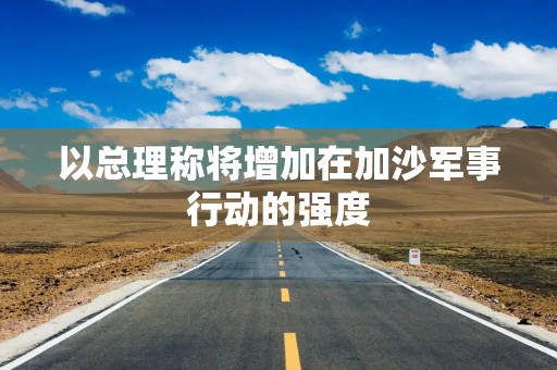 以总理称将增加在加沙军事行动的强度