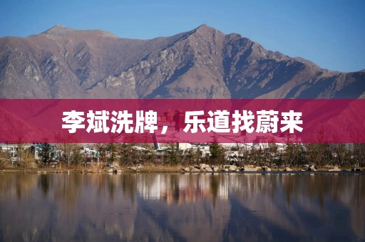 李斌洗牌，乐道找蔚来