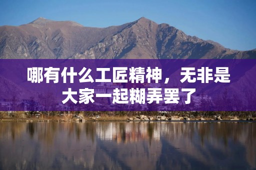 哪有什么工匠精神，无非是大家一起糊弄罢了