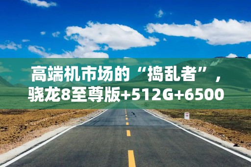 高端机市场的“捣乱者”，骁龙8至尊版+512G+6500mAh，低至2737元