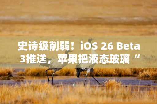 史诗级削弱！iOS 26 Beta 3推送，苹果把液态玻璃“优化”回了磨砂玻璃