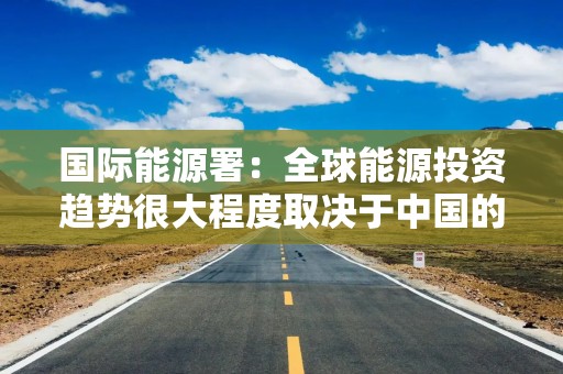 国际能源署：全球能源投资趋势很大程度取决于中国的发展