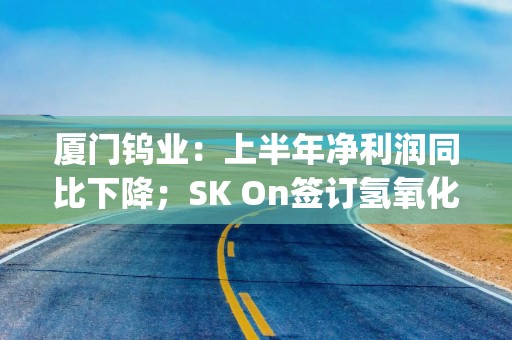 厦门钨业：上半年净利润同比下降；SK On签订氢氧化锂采购协议 | 新能源早参