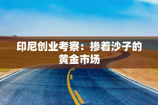 印尼创业考察：掺着沙子的黄金市场