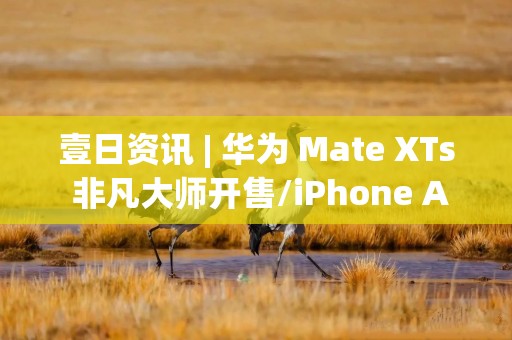 壹日资讯 | 华为 Mate XTs 非凡大师开售/iPhone Air 国内延期