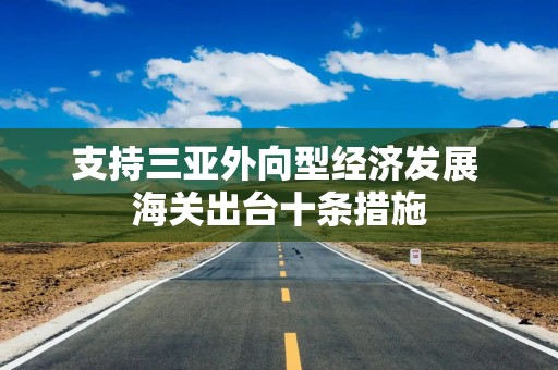 支持三亚外向型经济发展 海关出台十条措施
