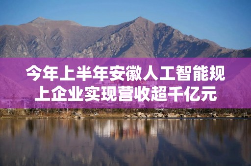 今年上半年安徽人工智能规上企业实现营收超千亿元