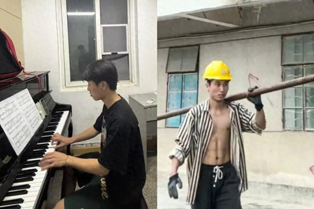 00后大学生拧螺丝送外卖，在工地抬钢筋练出腹肌，本人回应：想攒钱带爷爷奶奶进城游玩