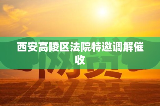 西安高陵区法院特邀调解催收