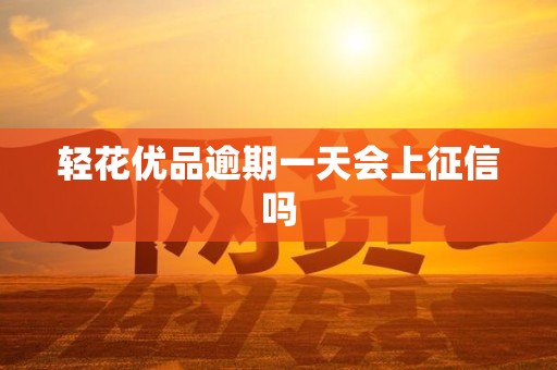 轻花优品逾期一天会上征信吗