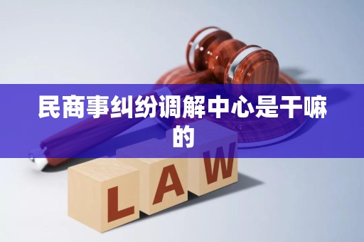 民商事纠纷调解中心是干嘛的