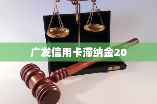 广发信用卡滞纳金20