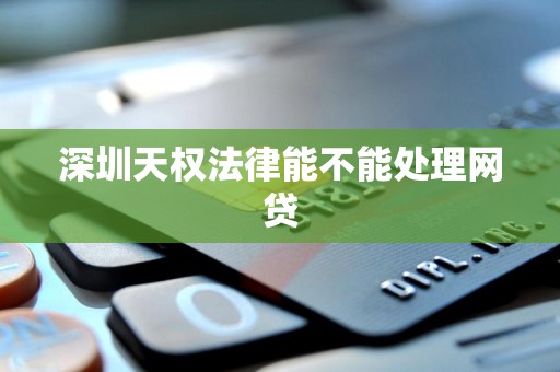 深圳天权法律能不能处理网贷