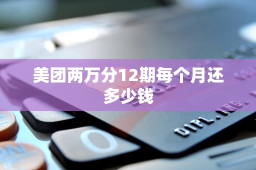 美团两万分12期每个月还多少钱