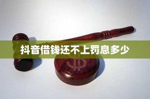 抖音借钱还不上罚息多少