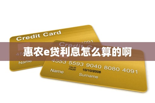 惠农e贷利息怎么算的啊