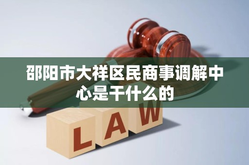 邵阳市大祥区民商事调解中心是干什么的