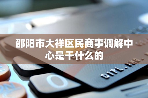 邵阳市大祥区民商事调解中心是干什么的