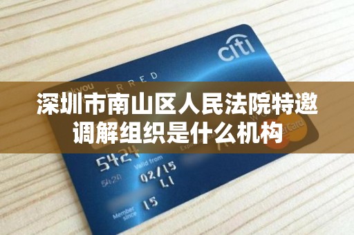 深圳市南山区人民法院特邀调解组织是什么机构