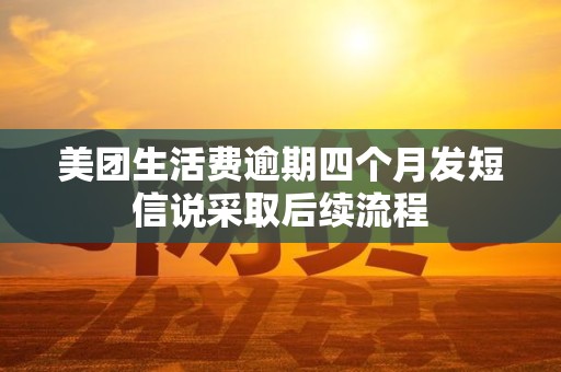 美团生活费逾期四个月发短信说采取后续流程
