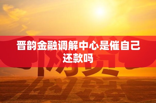 晋韵金融调解中心是催自己还款吗
