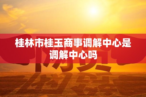 桂林市桂玉商事调解中心是调解中心吗