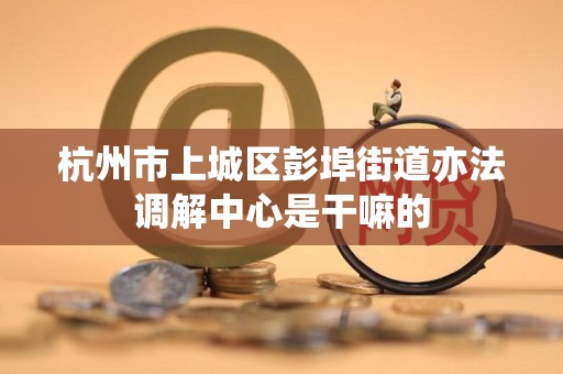 杭州市上城区彭埠街道亦法调解中心是干嘛的