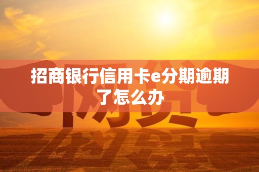 招商银行信用卡e分期逾期了怎么办