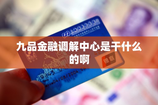 九品金融调解中心是干什么的啊