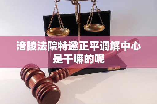 涪陵法院特邀正平调解中心是干嘛的呢