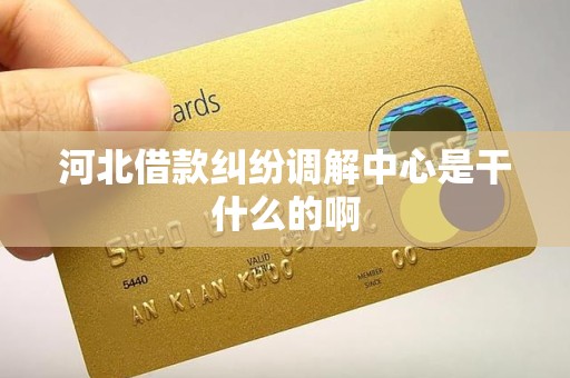 河北借款纠纷调解中心是干什么的啊