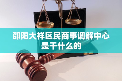 邵阳大祥区民商事调解中心是干什么的