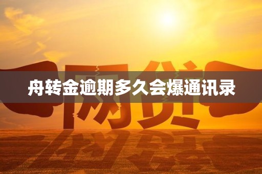 舟转金逾期多久会爆通讯录