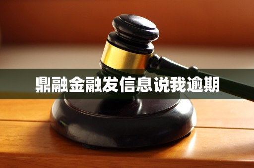 鼎融金融发信息说我逾期