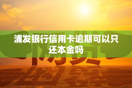 浦发银行信用卡逾期可以只还本金吗