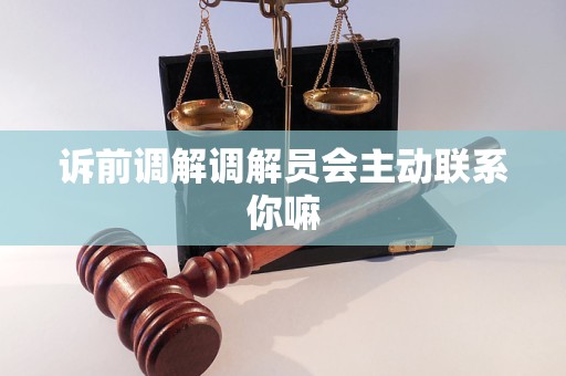 诉前调解调解员会主动联系你嘛