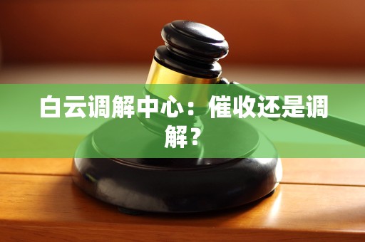 白云调解中心：催收还是调解？
