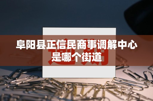 阜阳县正信民商事调解中心是哪个街道