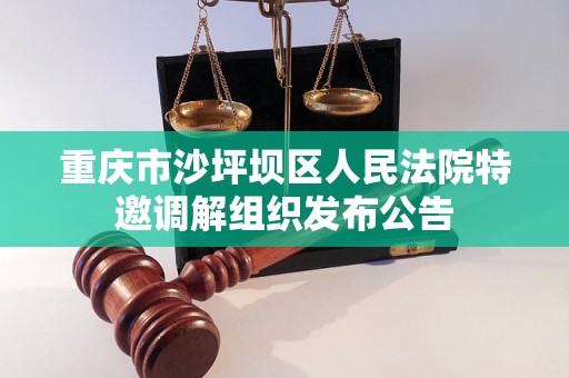 重庆市沙坪坝区人民法院特邀调解组织发布公告