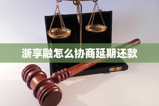 浙享融怎么协商延期还款