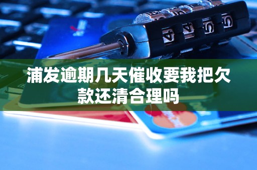 浦发逾期几天催收要我把欠款还清合理吗
