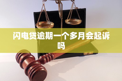 闪电贷逾期一个多月会起诉吗