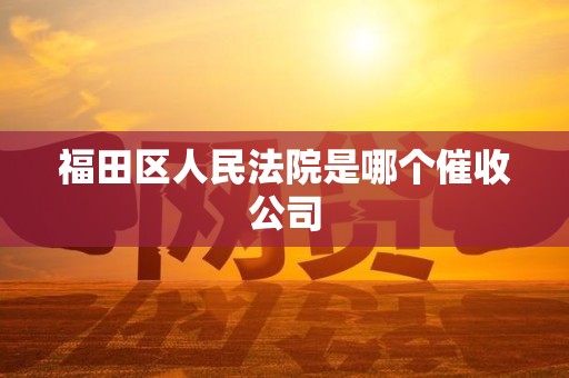 福田区人民法院是哪个催收公司