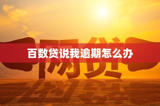 百数贷说我逾期怎么办