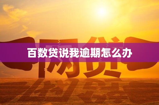 百数贷说我逾期怎么办