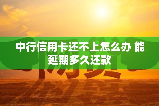 中行信用卡还不上怎么办 能延期多久还款