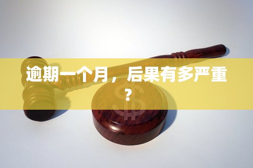 逾期一个月,后果有多严重?