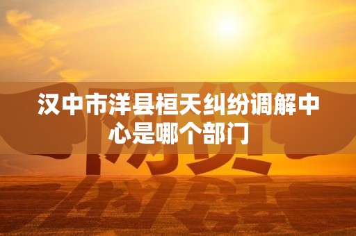 汉中市洋县桓天纠纷调解中心是哪个部门